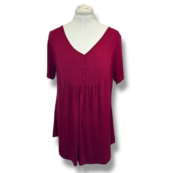 U.Vomade Women’s Short Sleeve Summer Tunic, Red, Size 1X - Picture 1 of 9